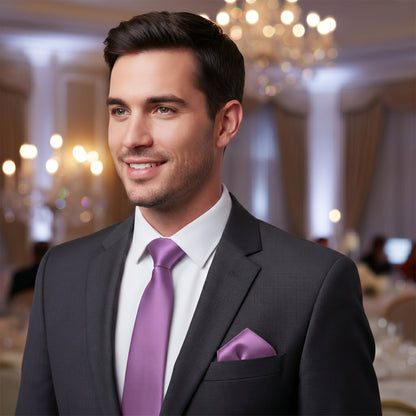 Purple folding of pocket square