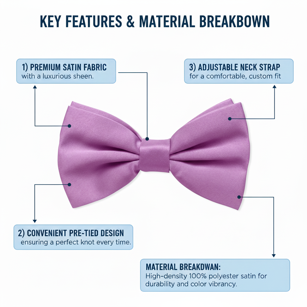 Purple Bow Tie for Men