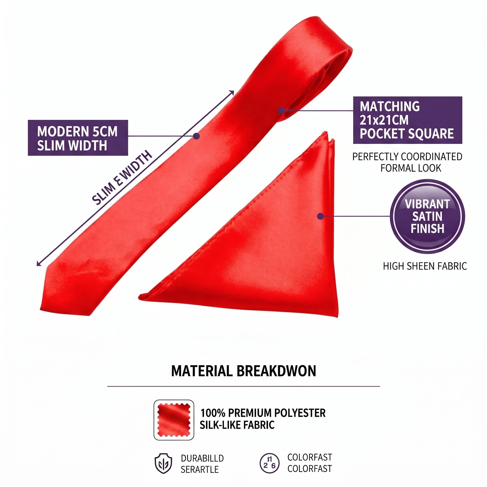 Red folding of pocket square