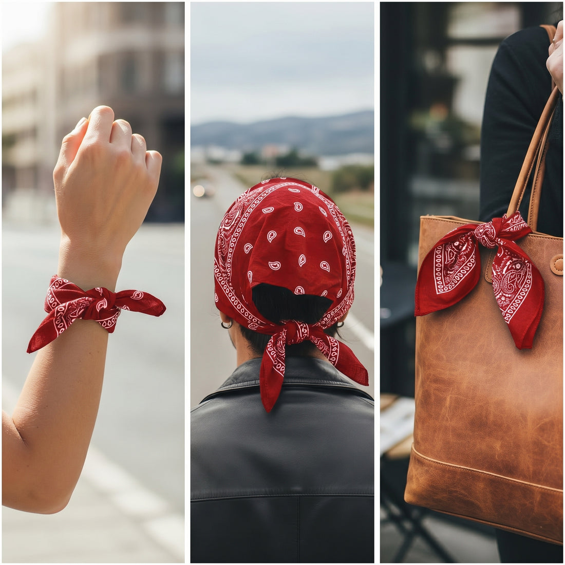 Red Paisley Polyester Bandana