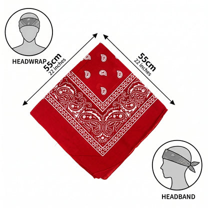 Red Paisley Polyester Bandana