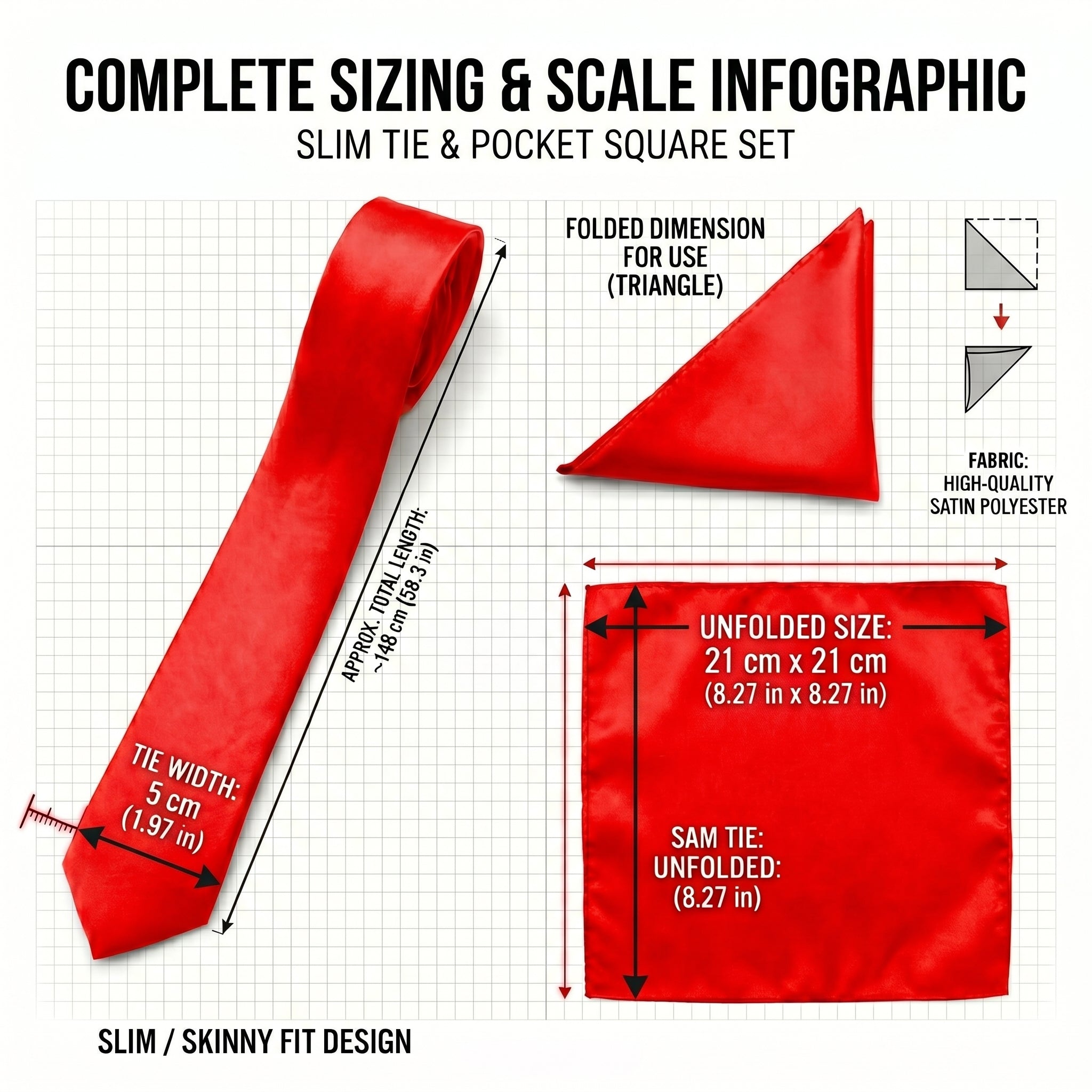 Red folding of pocket square