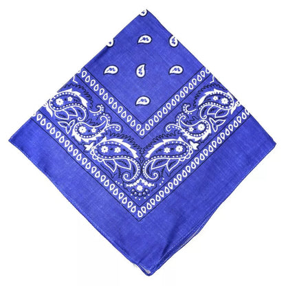 Royal Blue Paisley Polyester Bandana - Aamera Fashion