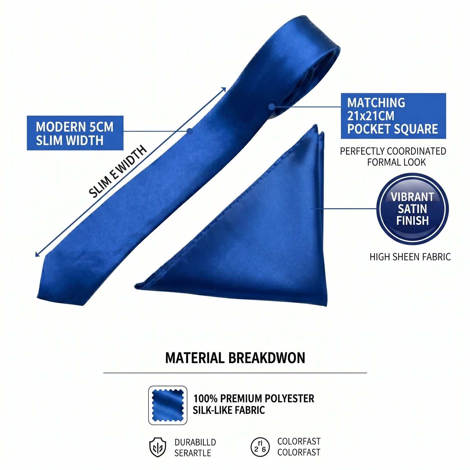 Royal Blue pocket squares for suits