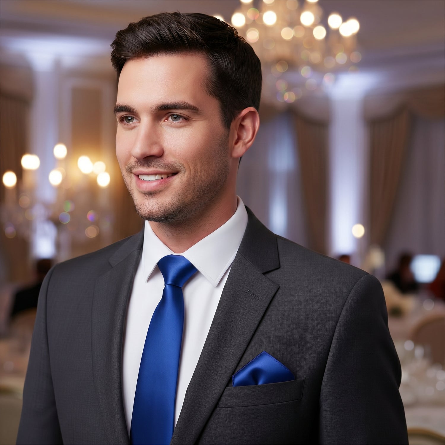 Royal Blue pocket squares for suits