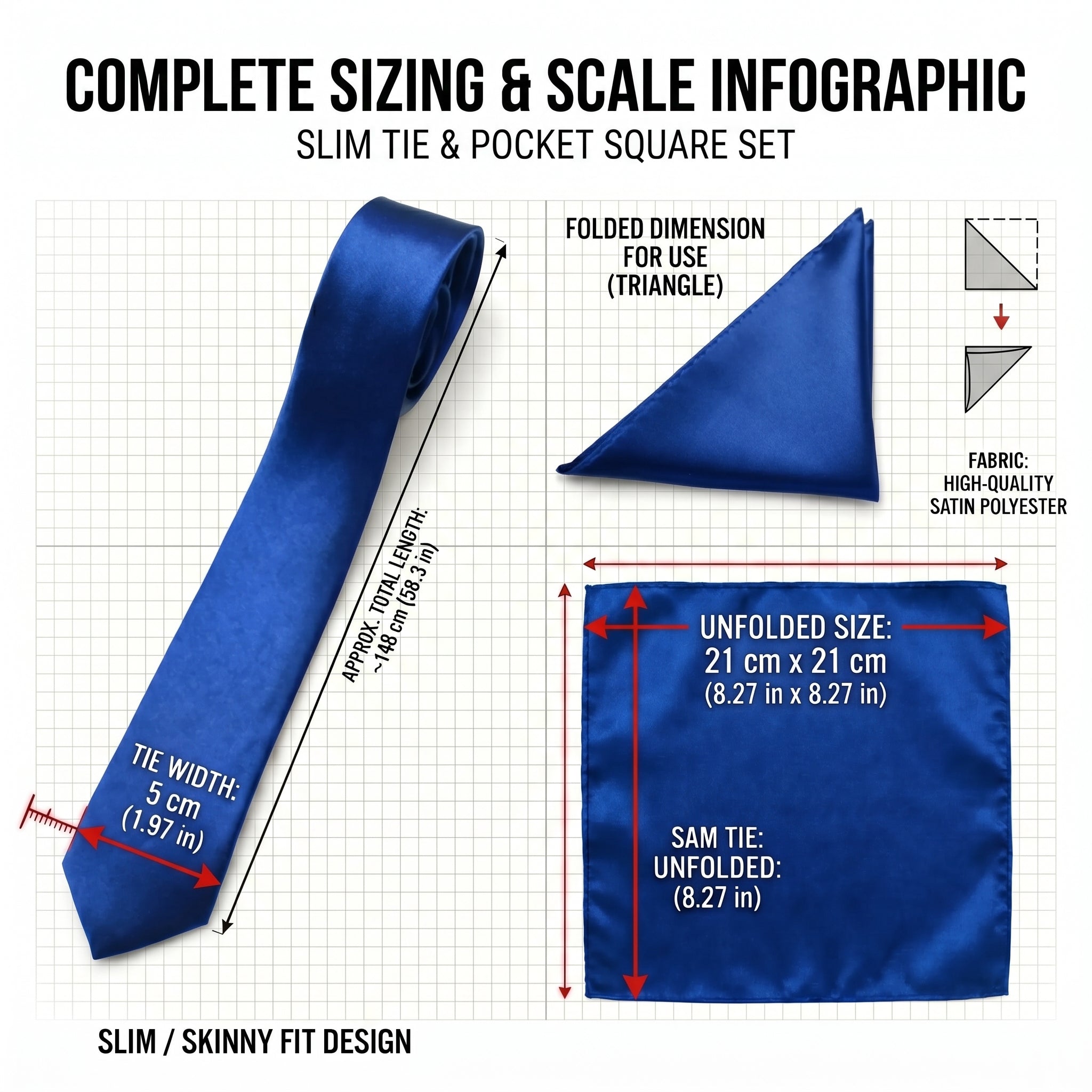 Royal Blue pocket squares for suits