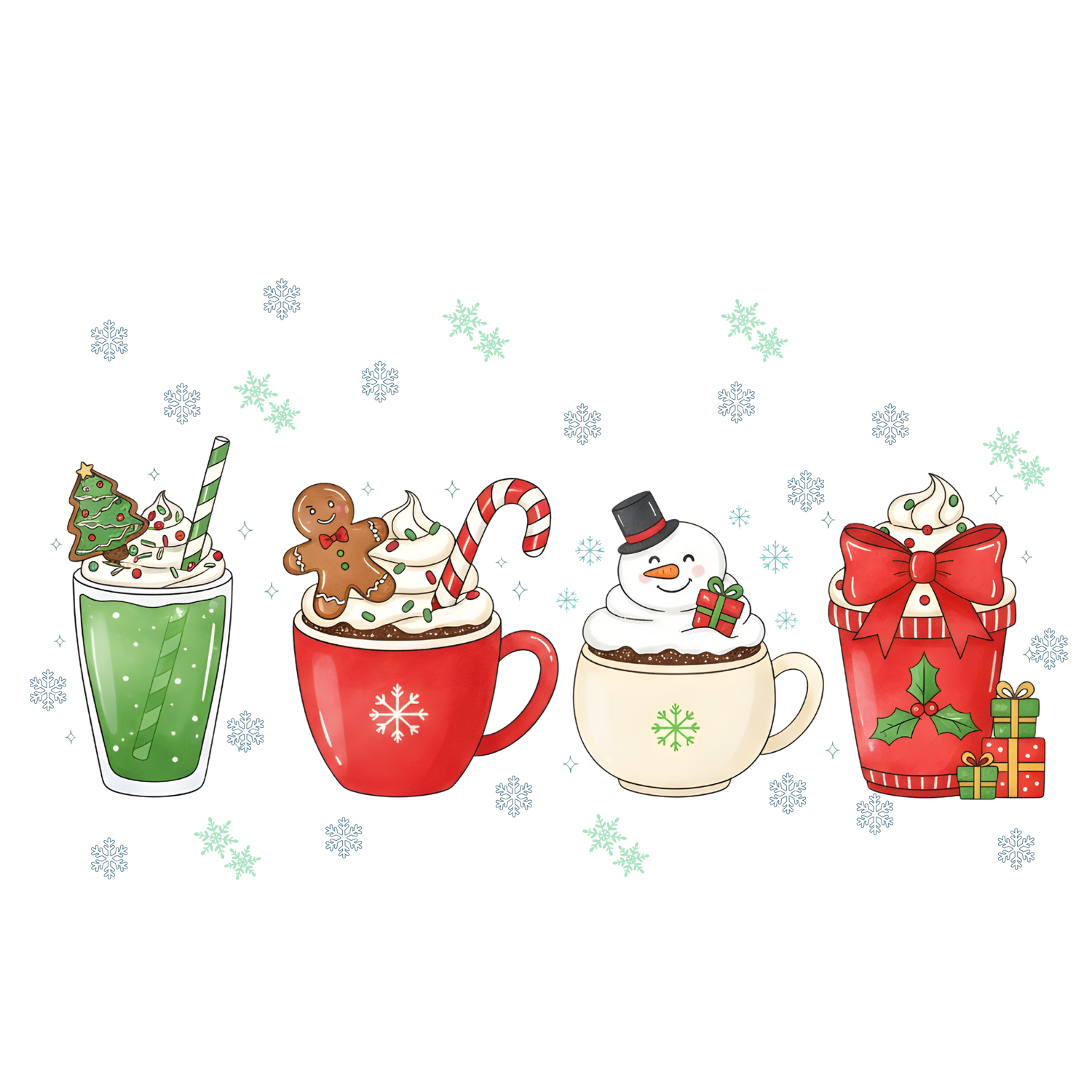 “Holiday Sips Collection” Sweatshirt – Festive Drinks-Themed Christmas Winter Jumper