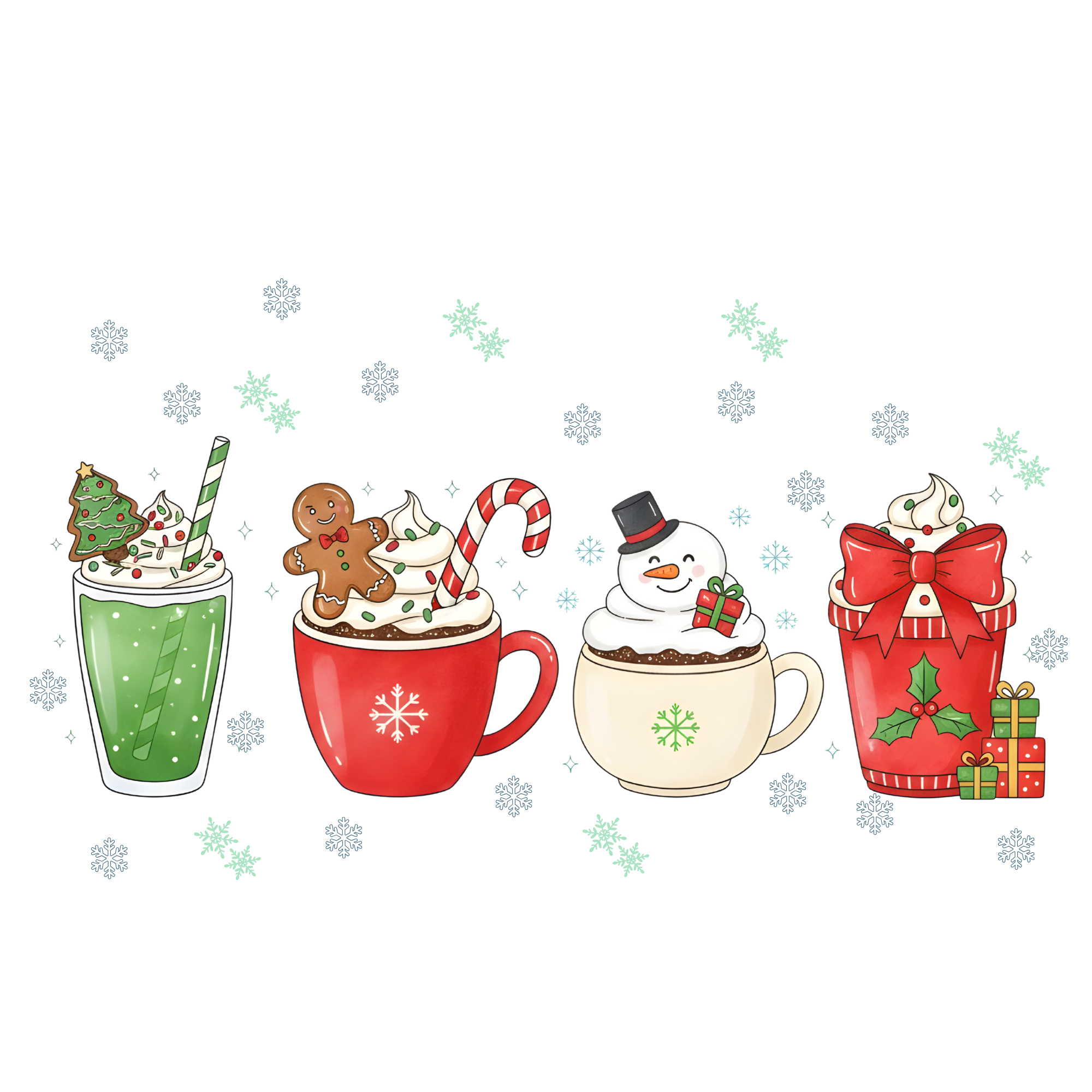 “Holiday Sips Collection” Sweatshirt – Festive Drinks-Themed Christmas Winter Jumper