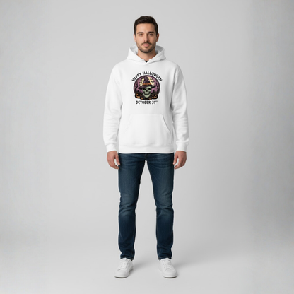 Aamera Mens Printed Hoodies Sweatshirt White