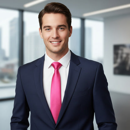 Hot Pink Skinny Slim Tie