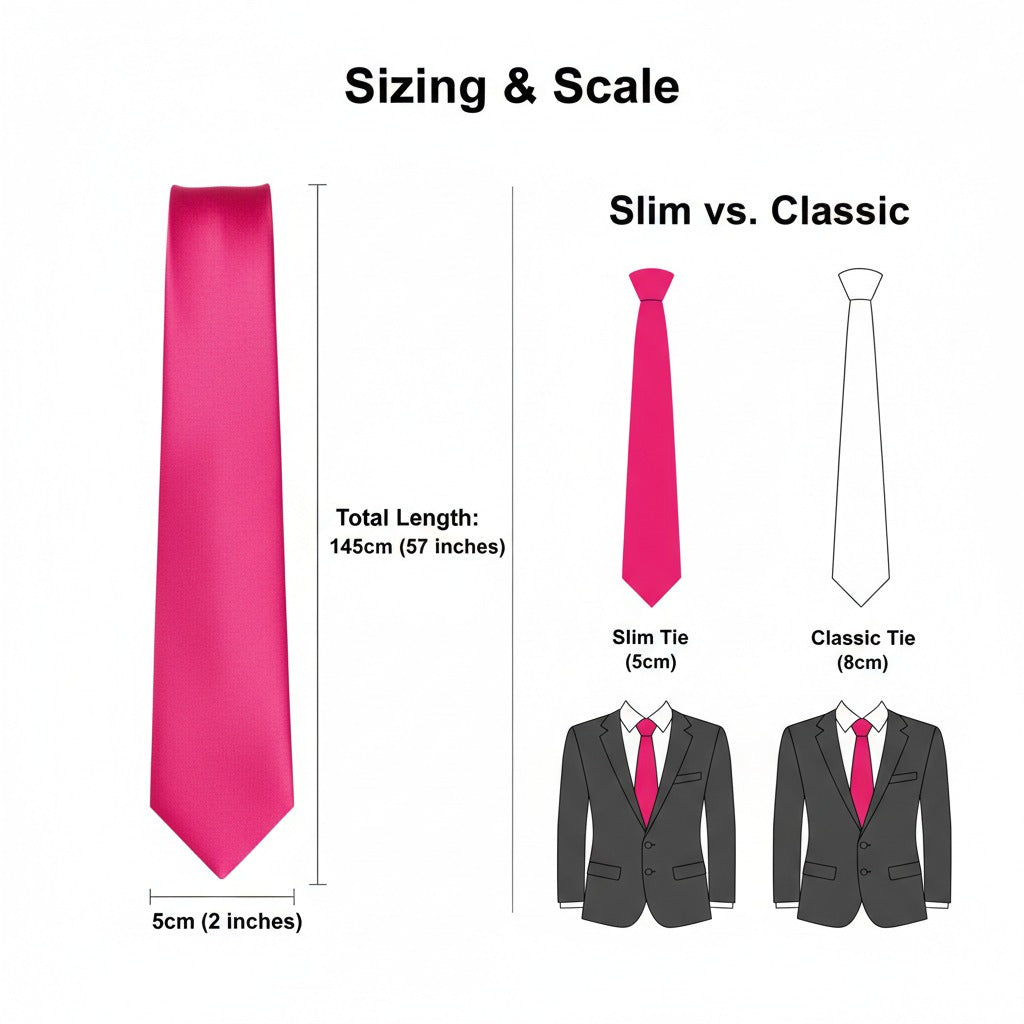 Hot Pink Skinny Slim Tie
