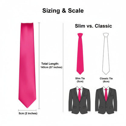 Hot Pink Skinny Slim Tie