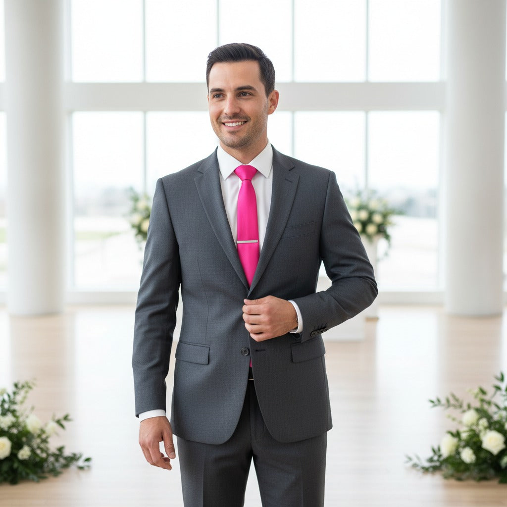 Hot Pink Skinny Slim Tie