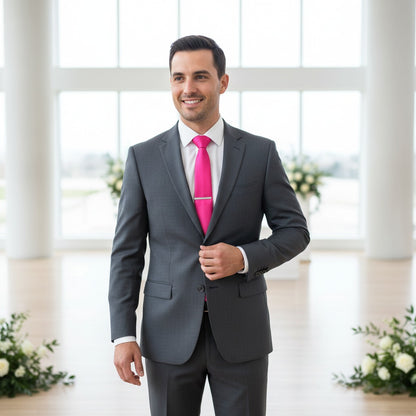 Hot Pink Skinny Slim Tie