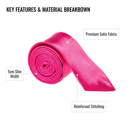 Hot Pink Skinny Slim Tie