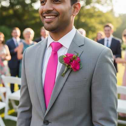 Hot Pink Skinny Slim Tie