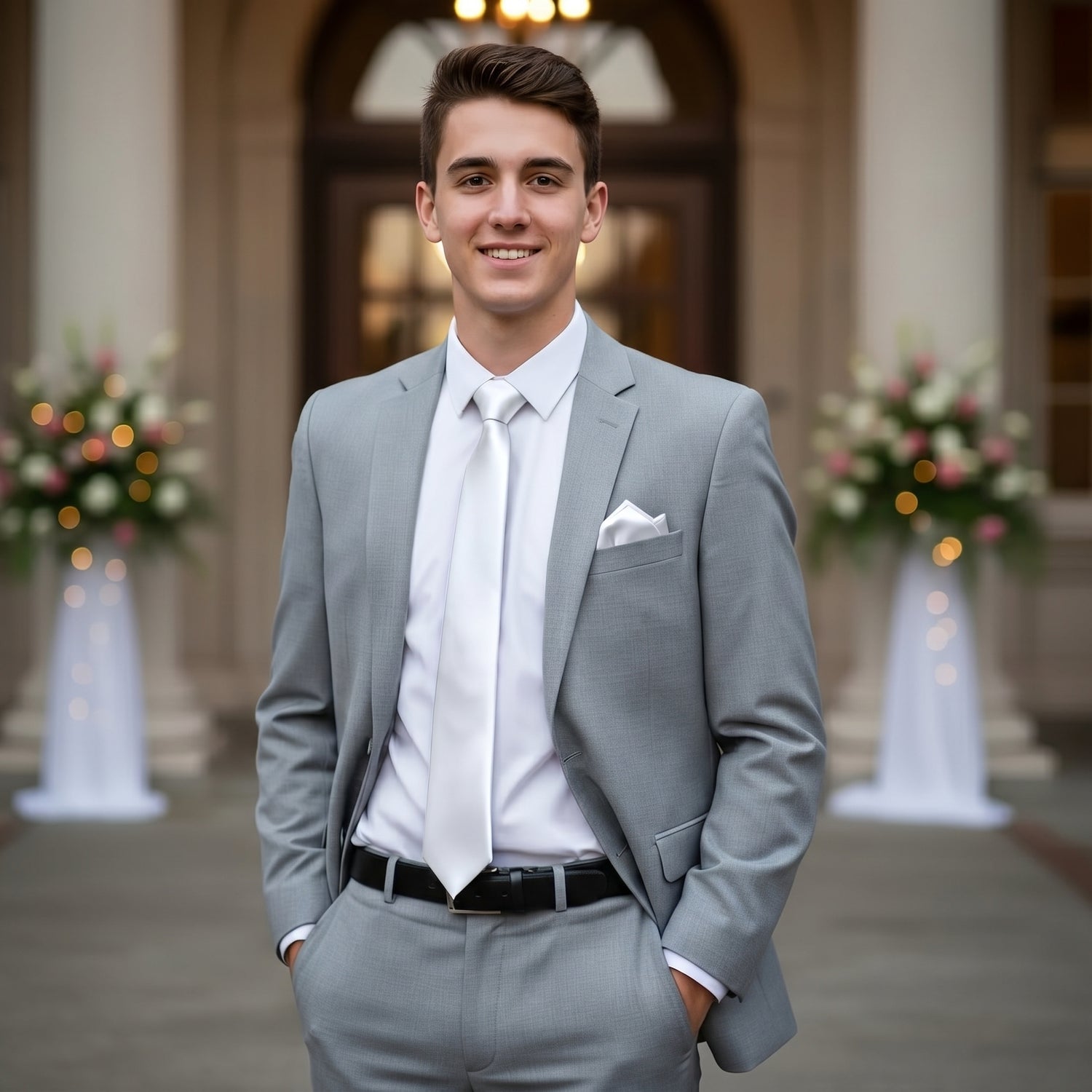 White folding of pocket square