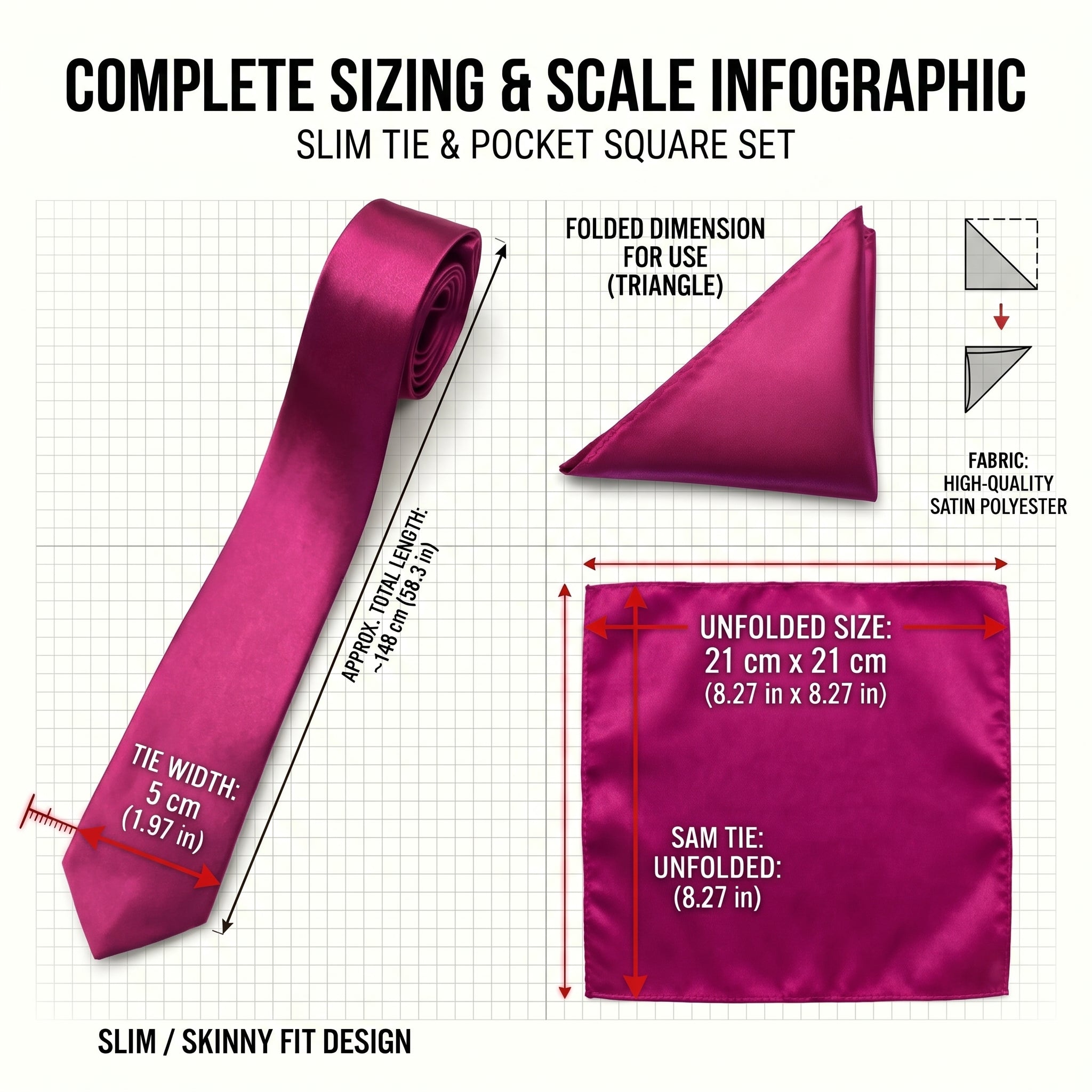 Wine Red folding of pocket square