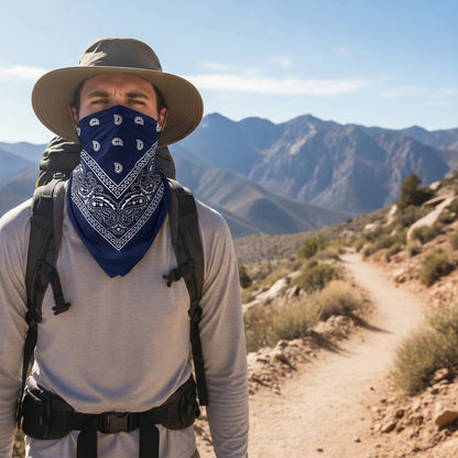 Navy Blue Paisley Cotton Bandana