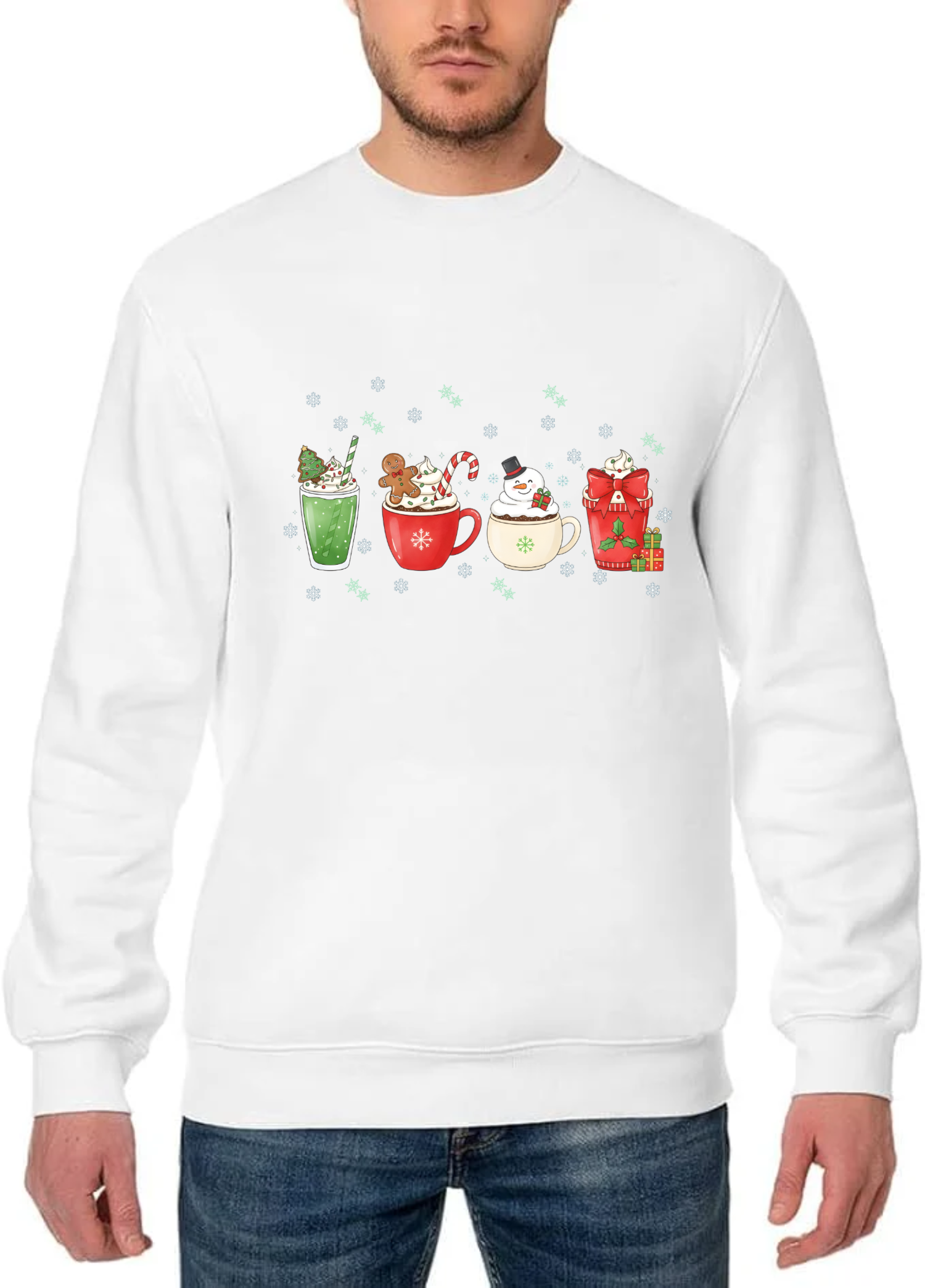 “Holiday Sips Collection” Sweatshirt – Festive Drinks-Themed Christmas Winter Jumper