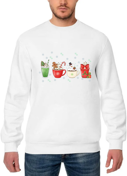 “Holiday Sips Collection” Sweatshirt – Festive Drinks-Themed Christmas Winter Jumper