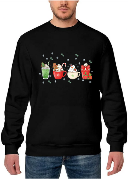 “Holiday Sips Collection” Sweatshirt – Festive Drinks-Themed Christmas Winter Jumper