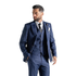 Chelsea Men’s Royal Blue Pinstripe Three-Piece Suit – Slim Fit, Peak Lapel