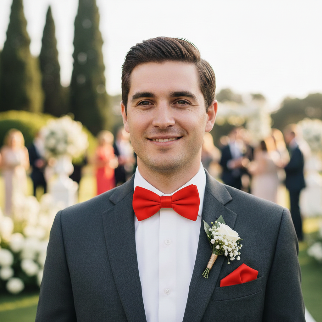 Red Bow Tie for Men
