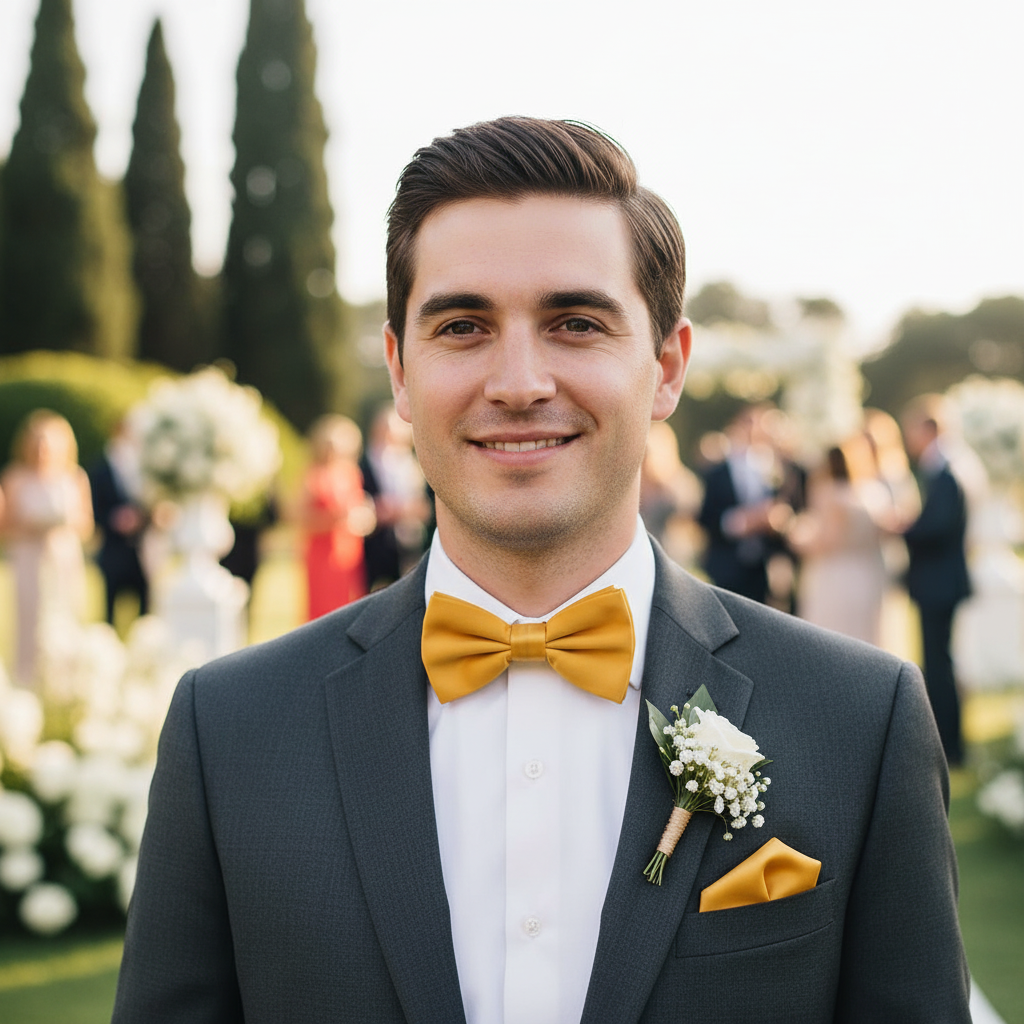 Yellow Bow Tie for Men
