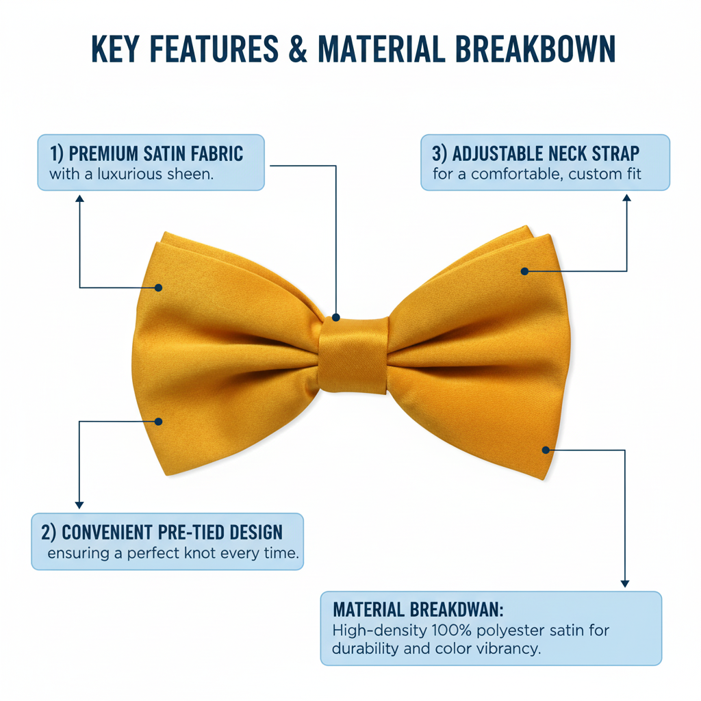Yellow Bow Tie for Men